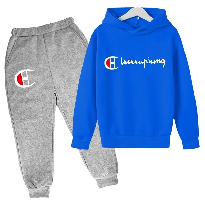 Hooded Hoodies Sweatshirts Sets Teenagers Fashion Groups of Pants Child SuitAutumn/winter Kids Clothing for Girl Boy Children's