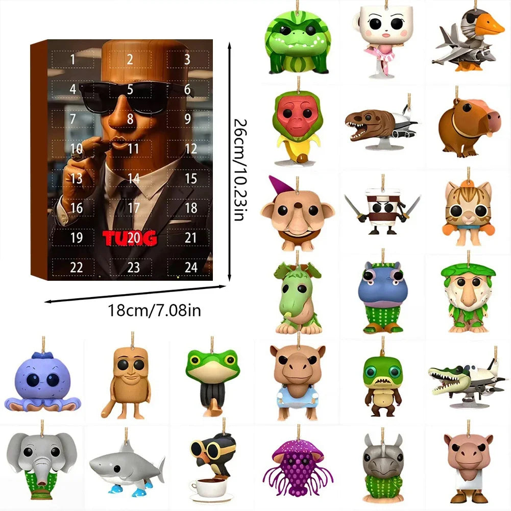 Tung Tung Sahur Blind Box Guessing Game Mystery Box Toy 24pcs Creative Abstract Art Fun Doll Gift for Kids and Adults