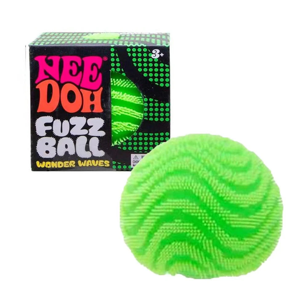 Nee Doh Fuzz Ball Wonder Waves Sensory Squeeze Toy Textured Stress Relief Fidget Ball for Adults Kids