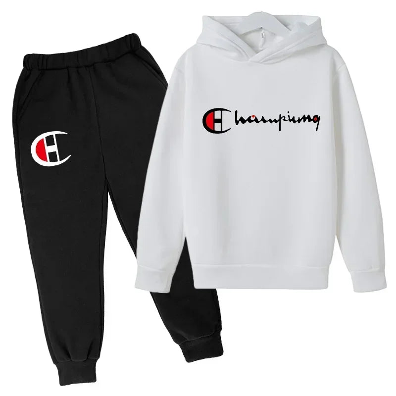 Hooded Hoodies Sweatshirts Sets Teenagers Fashion Groups of Pants Child SuitAutumn/winter Kids Clothing for Girl Boy Children's