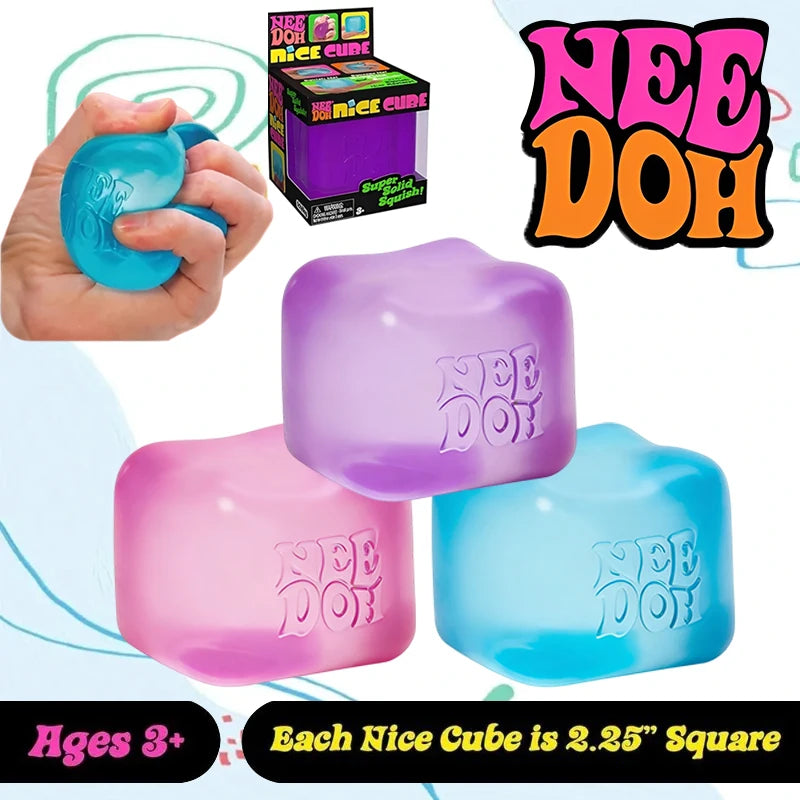 Nee doh Nice Cube, Juguetes Sensoriales Antiestrés, Cubo para Aliviar la Ansiedad
