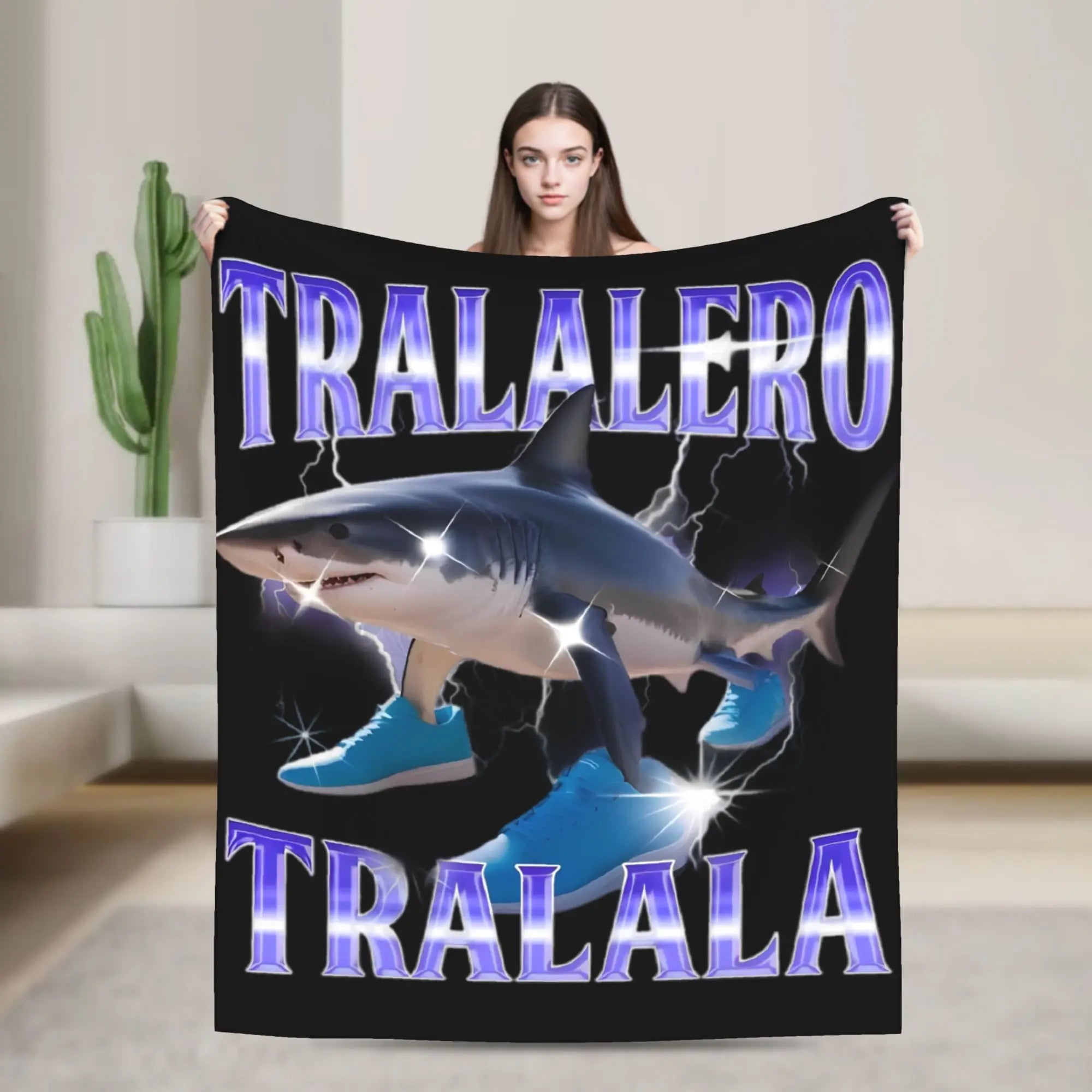 Tung Tung Tung Sahur Blankets Funny Italian Brainrot Meme Flannel Novelty Breathable Throw Blankets for Home Restaurant