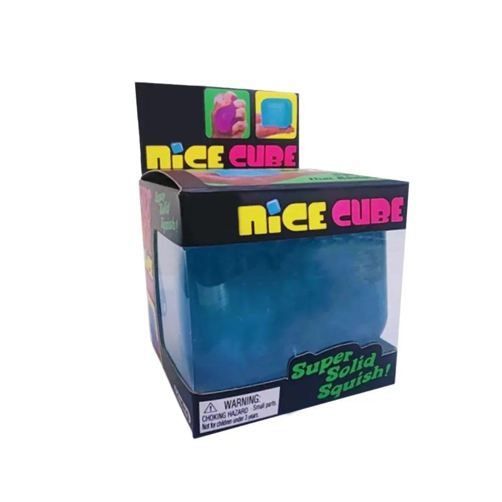 Nee|Doh Nice Cube Super Squeeze Fidget Toy, Translucent Red Stress Relief Squishy Cube, BPA-Free Toy for Kids Adults