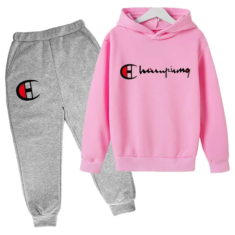 Hooded Hoodies Sweatshirts Sets Teenagers Fashion Groups of Pants Child SuitAutumn/winter Kids Clothing for Girl Boy Children's