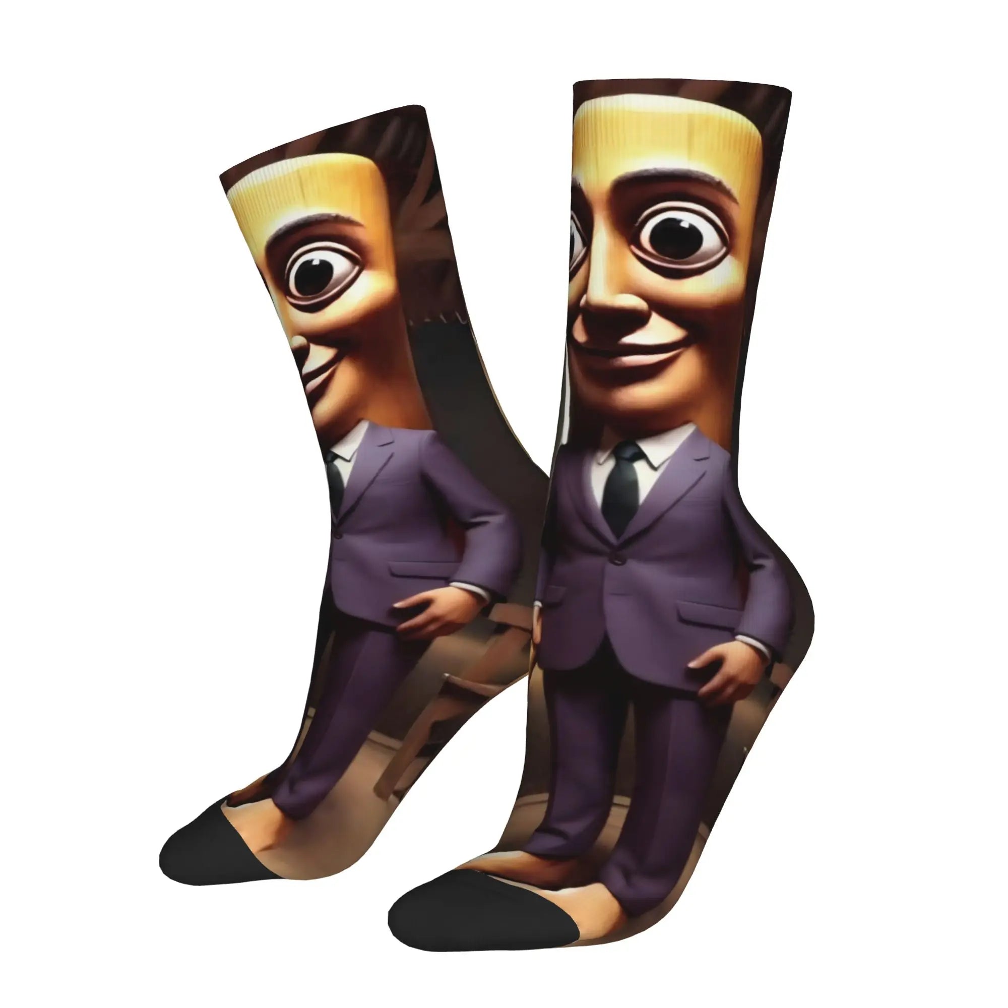 Funny Sock  Tung Tung Tung Sahur 1 Harajuku Seamless Pattern Printed Men Crew Socks Novelty Men's Socks