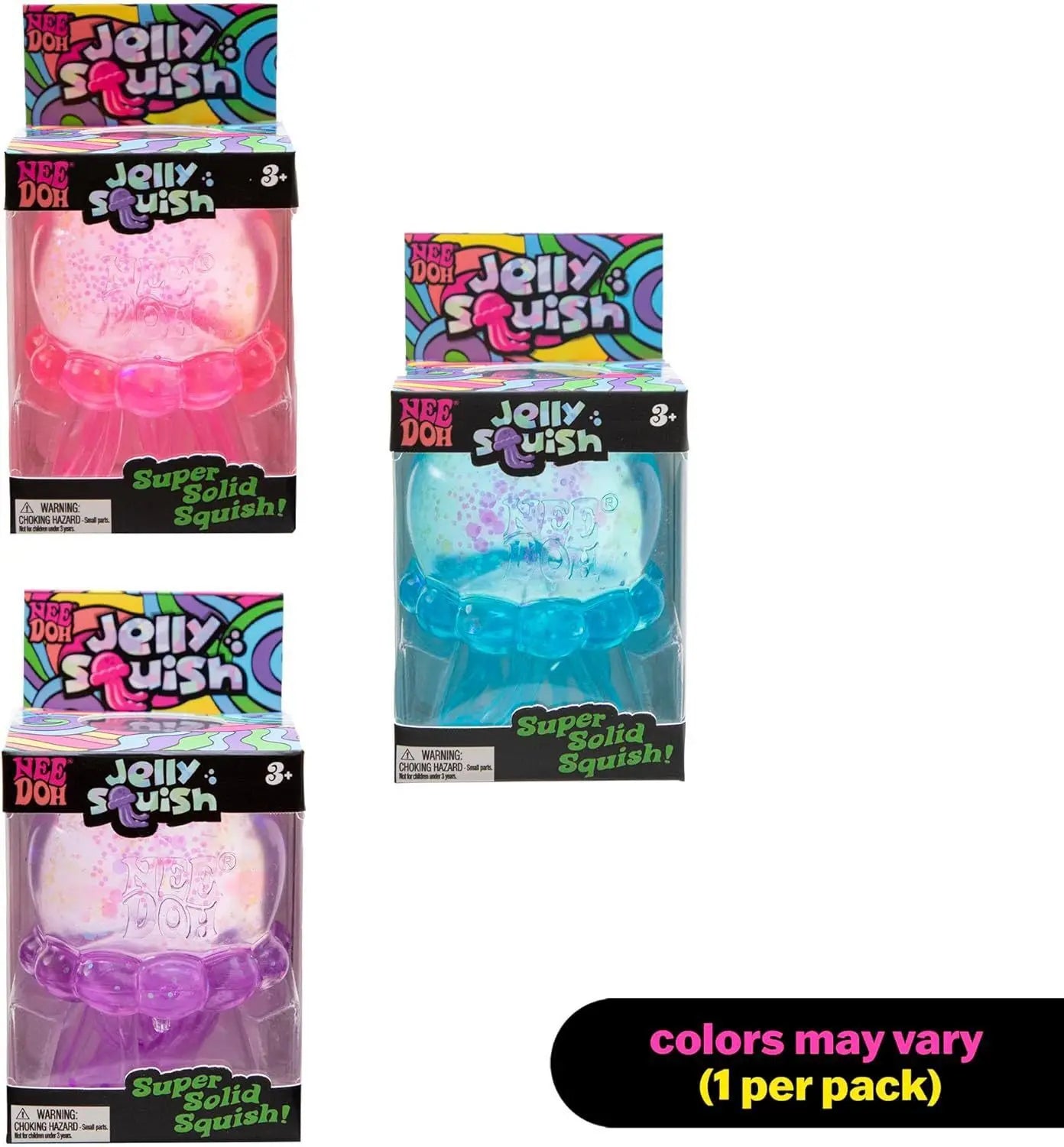 NEE DOH Jellyfish Shaped Squishy Squeeze Toy Glitter Blue Transparent Sensory Stress Relief For Home Work Play For Adults
