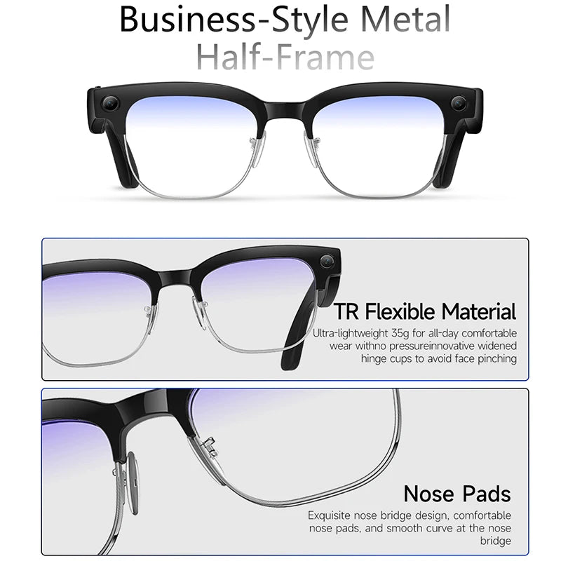 AI Smart Glasses AI Smart Translation AI Smart Question and Answer Interaction 800W HD Camera 290mAh Battery AI Smart Glasses