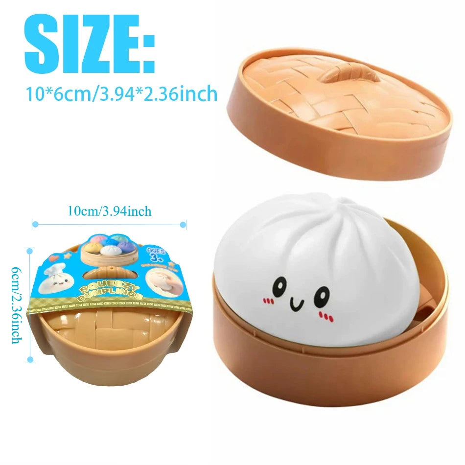 High-quality 4PCS Squishy Dumpling Stress Ball, Dumpling Squishy Toy Shape Hand Relaxation Toy, Party Favor Gift For Friends