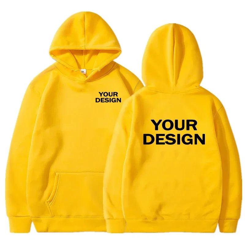 Men's Women's Hoodies Loose Casual Wear Solid Color Hoodies Long Sleeve Hooded Personality Streetwear SweatshirtsCustom Prints