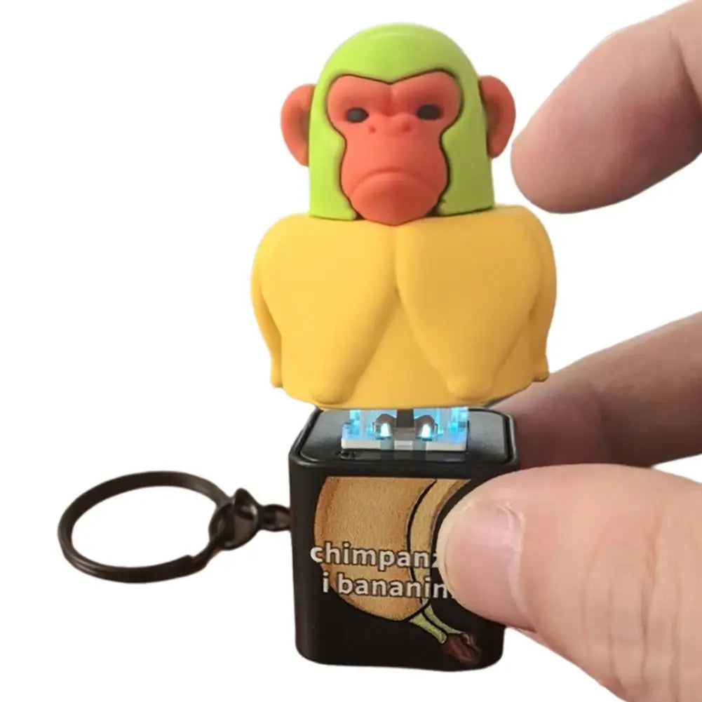Tung Tung Tung Sahur Tralalero Tralala Shark Italian Brainrot Keyboard Clicker Fidget Keychain with Sound LED Light