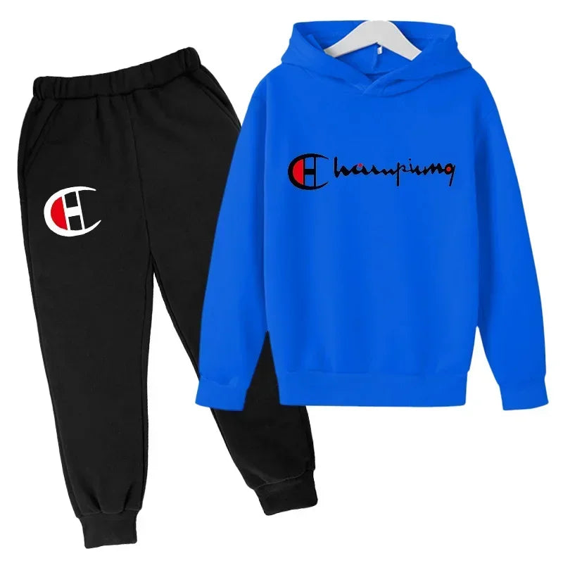 Hooded Hoodies Sweatshirts Sets Teenagers Fashion Groups of Pants Child SuitAutumn/winter Kids Clothing for Girl Boy Children's