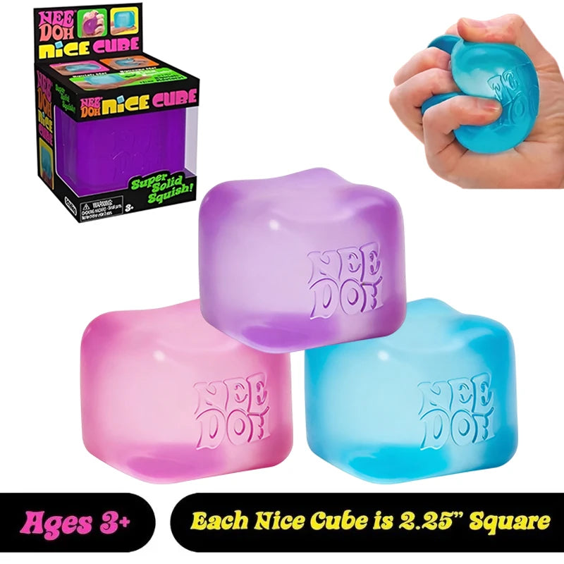 Nee doh Nice Cube, Juguetes Sensoriales Antiestrés, Cubo para Aliviar la Ansiedad