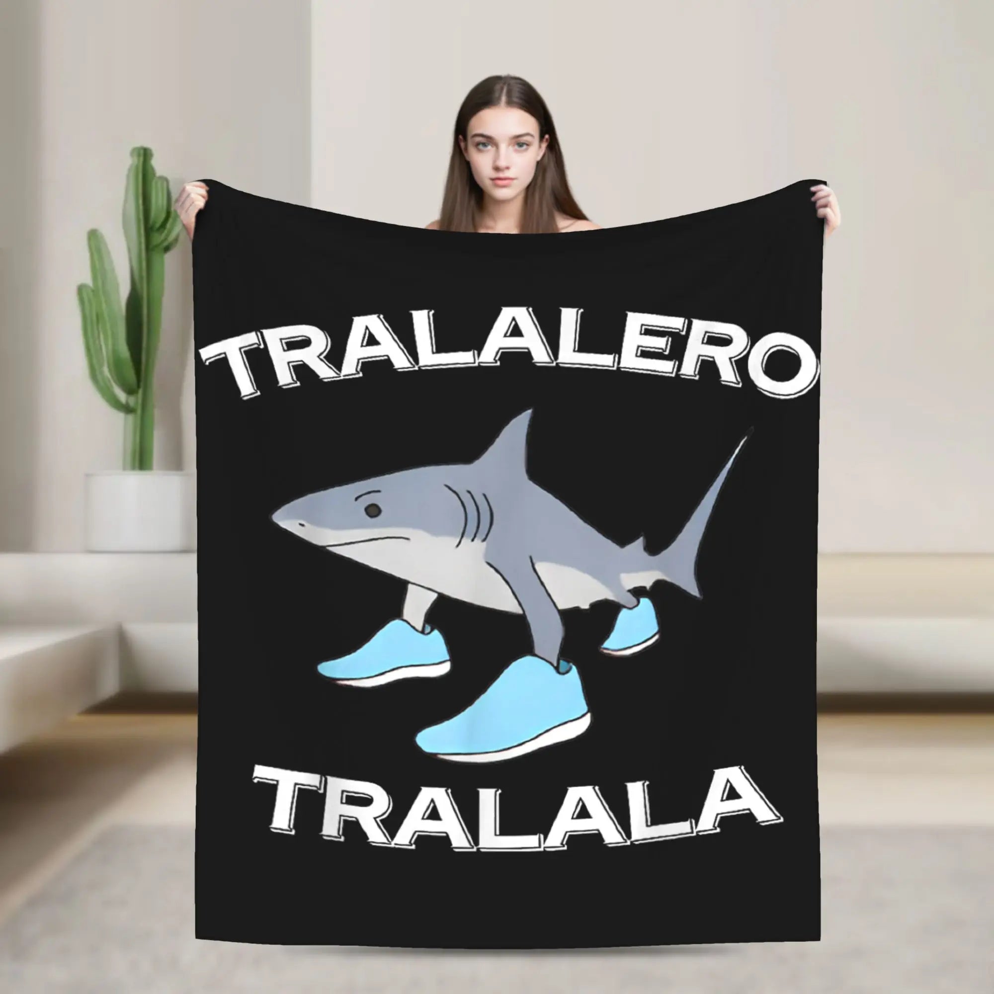 Tung Tung Tung Sahur Blankets Funny Italian Brainrot Meme Flannel Novelty Breathable Throw Blankets for Home Restaurant