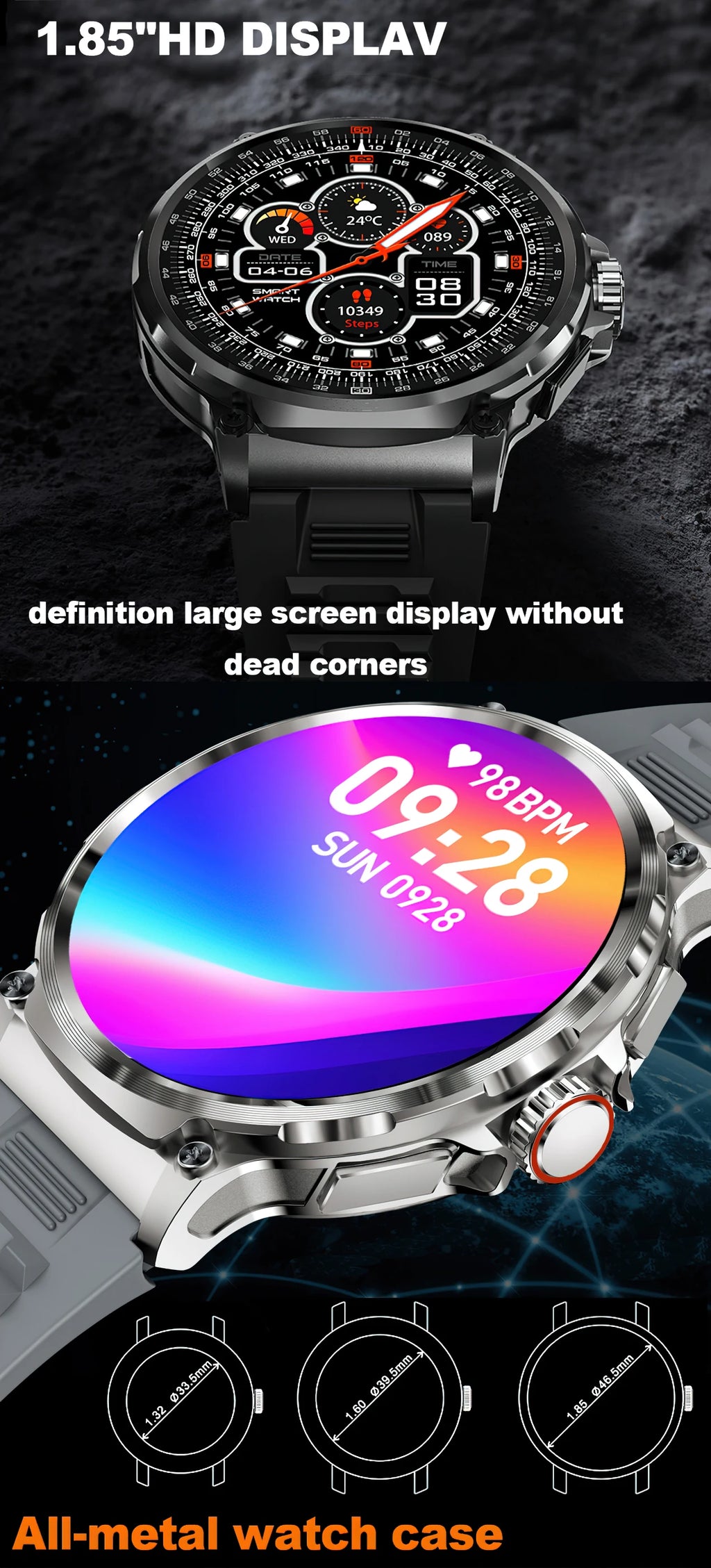 LIGE New 1.85-inch Ultra HD Smartwatch GPS Tracking HD Bluetooth call 710 Mah Large Battery 400+ Dial Smartwatch For IOS Android