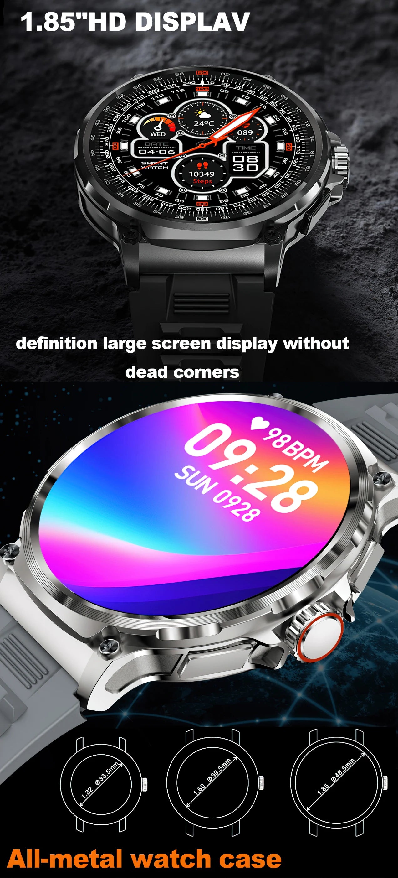 LIGE New 1.85-inch Ultra HD Smartwatch GPS Tracking HD Bluetooth call 710 Mah Large Battery 400+ Dial Smartwatch For IOS Android