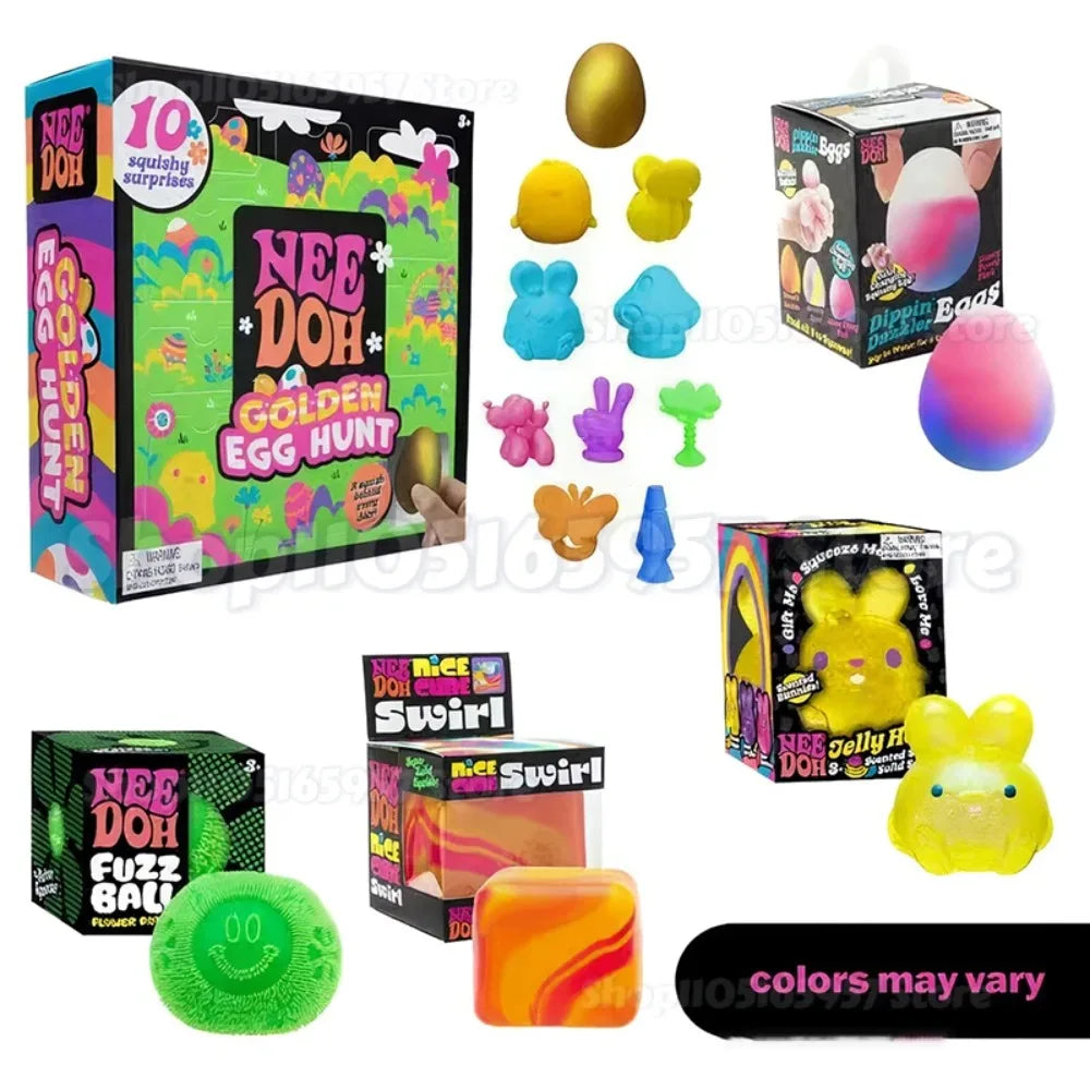 Nee-doh Golden Egg Treasure Hunt Blind Box Needoh  Fidget Toys Anti-stress Sensory Squeeze surprises Toy gifts For Kids Adults