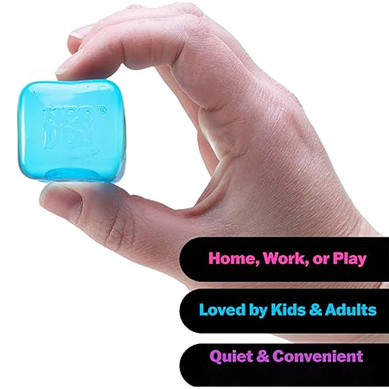 Nee Doh Nice Cube Super Squeeze Fidget Toy, Translucent Red Stress Relief Squishy Cube, BPA-Free Toy for Kids Adults