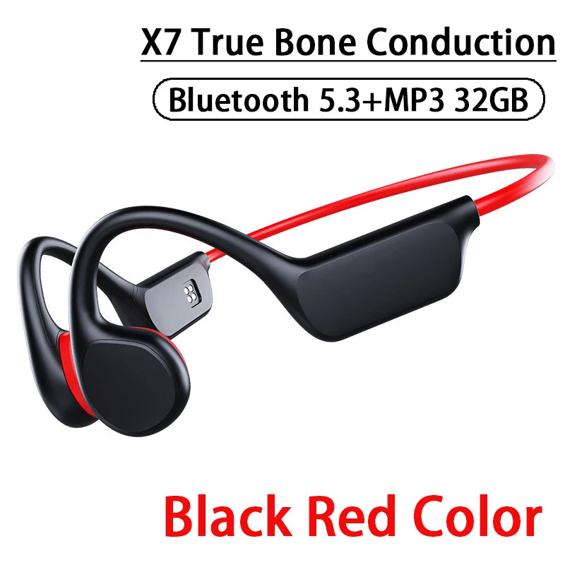 X7/X10 IPX8 Waterproof Swimming Bone Conduction Bluetooth 5.3 Headphone 32GB MP3 Player HIFI Bass Music Sports Wireless Earphone