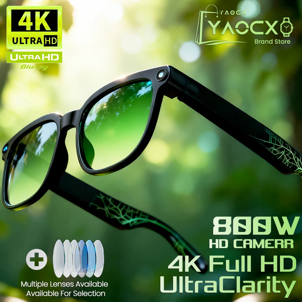 AI Smart Glasses 2026 New Men 800W Camera Color-Changing Translation Glasses Waterproof Call Photo Video Recording Sunglasses