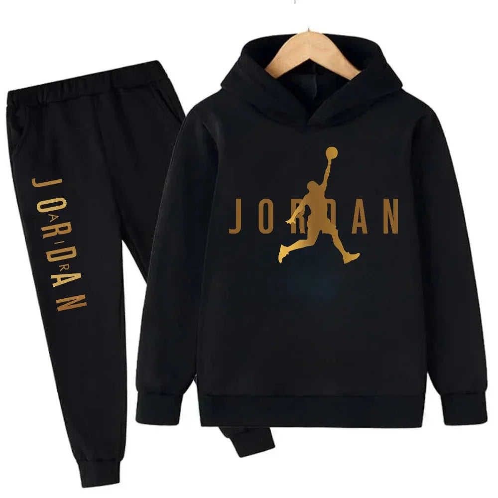 Hoodie + sweatpants set (2-piece) fashionable sports outfit