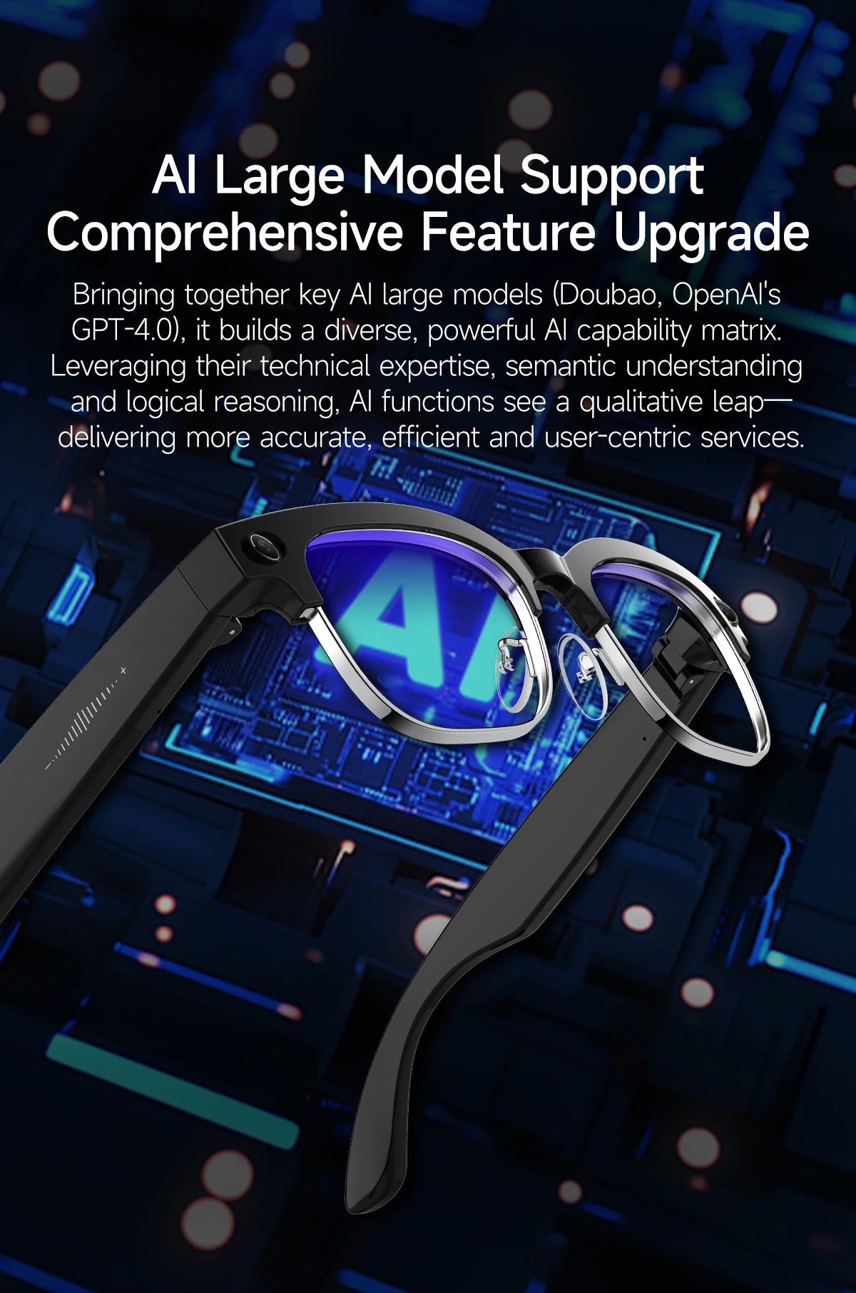 2026New AI Smart Glasses 120+Language Translation 800W Pixel Camera Video Music Player Call Business 8K Color Change Glasses Men