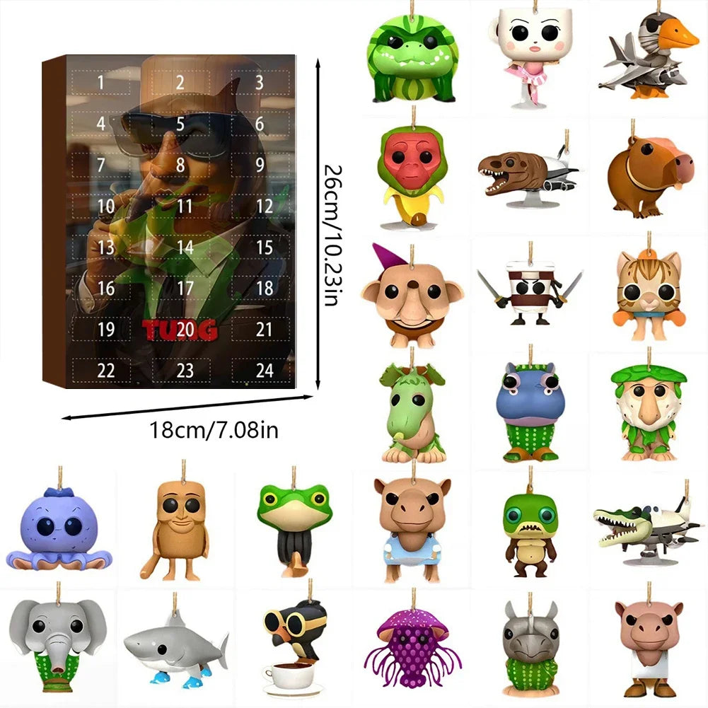 Tung Tung Sahur Blind Box Guessing Game Mystery Box Toy 24pcs Creative Abstract Art Fun Doll Gift for Kids and Adults