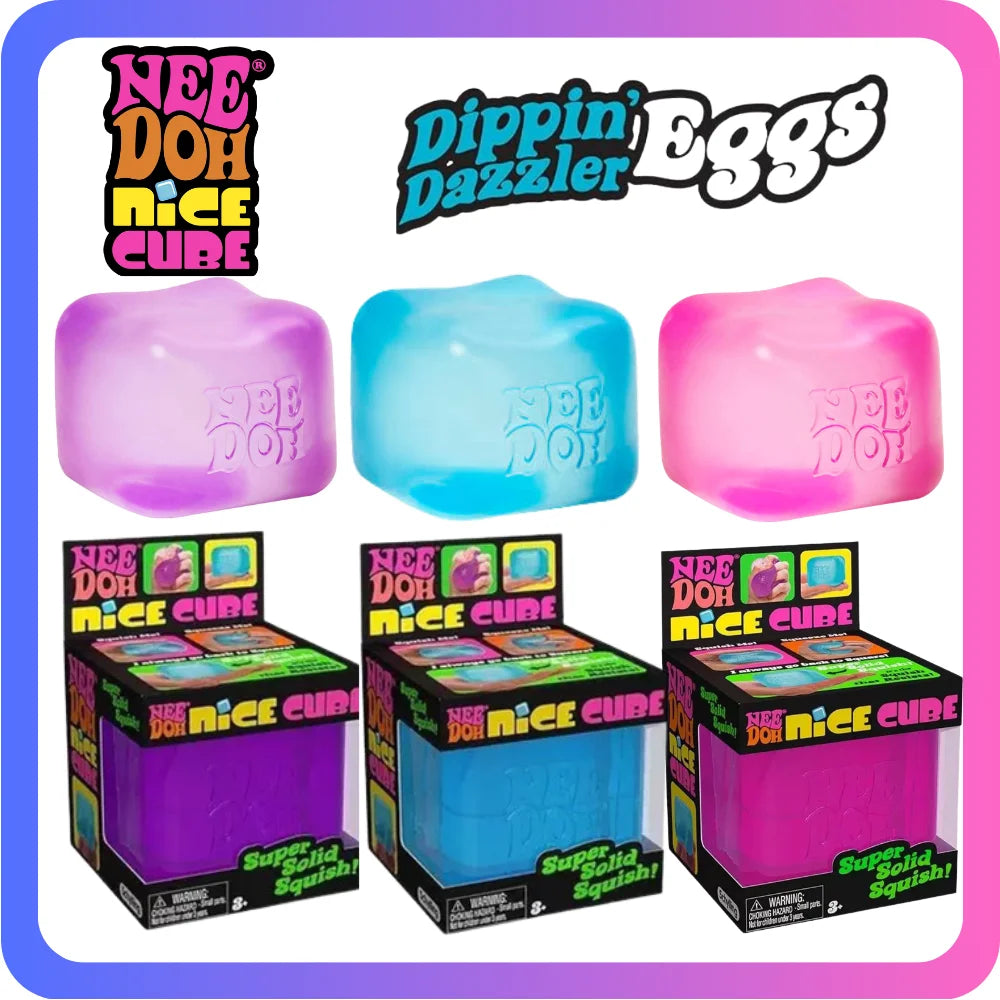 Nee  doh Nice Cube Sensory Fidget Cube Stress Relief Anxiety Sensory Tool for Focus ADHD & Calming Office Desk Gadget