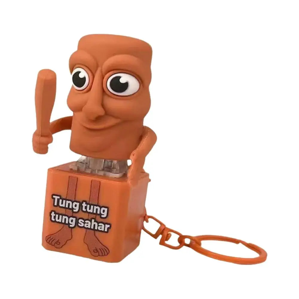 Tung Tung Tung Sahur Tralalero Tralala Shark Italian Brainrot Keyboard Clicker Fidget Keychain with Sound LED Light