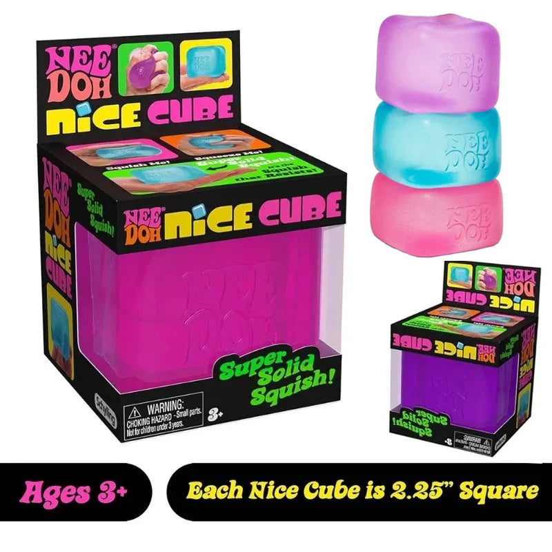 Nee doh Nice Cube, Juguetes Sensoriales Antiestrés, Cubo para Aliviar la Ansiedad