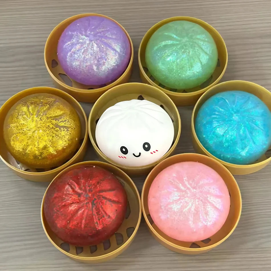Simulated Soft Dumpling Squishy Stress Ball Funny Squeezing Decompression Ball Squeeze Fidget Gift Creative Birthday Gifts Favor