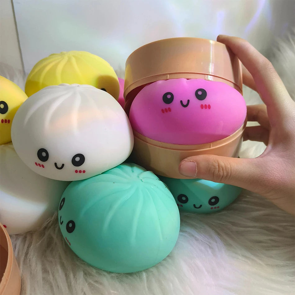 High-quality 4PCS Squishy Dumpling Stress Ball, Dumpling Squishy Toy Shape Hand Relaxation Toy, Party Favor Gift For Friends
