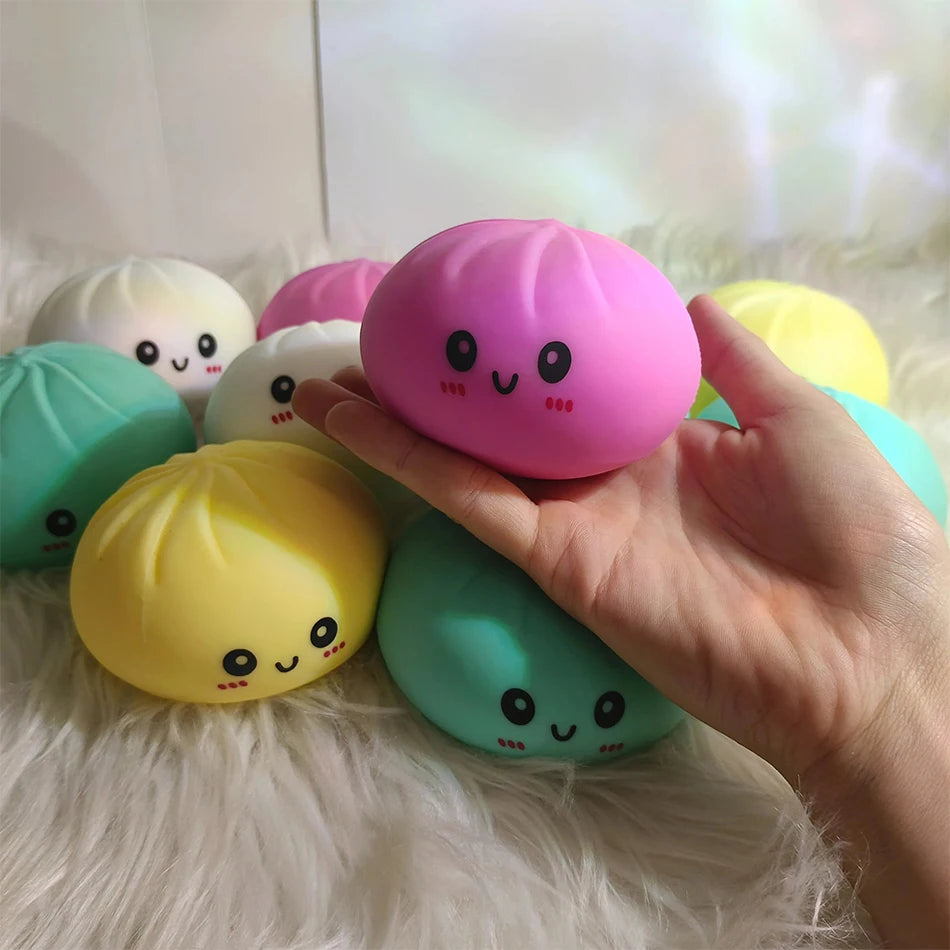 High-quality 4PCS Squishy Dumpling Stress Ball, Dumpling Squishy Toy Shape Hand Relaxation Toy, Party Favor Gift For Friends