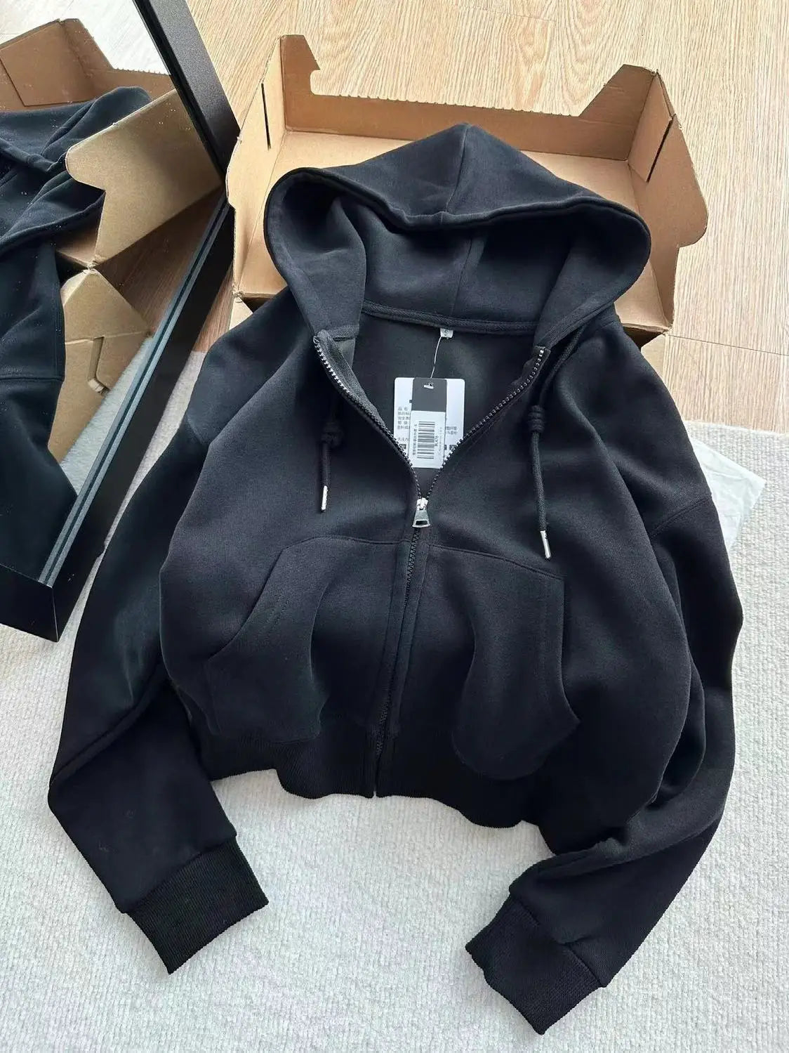 Hooded Zip Up Hoodies Womens Leisure Pink Aesthetic Thin O-Neck Front Back Gothic Letters Goth Breathable Thicken Sport Cozy
