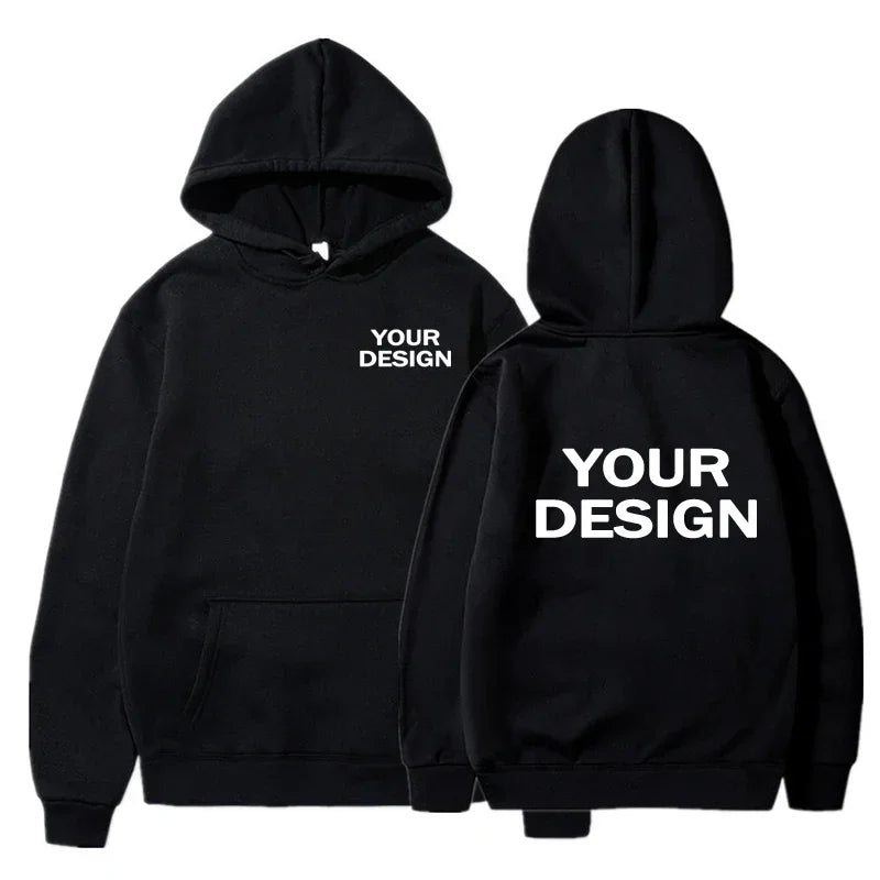 Men's Women's Hoodies Loose Casual Wear Solid Color Hoodies Long Sleeve Hooded Personality Streetwear SweatshirtsCustom Prints