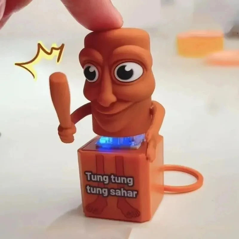 Tung Tung Tung Sahur Fidget Toys Italian Brainrot Animals Keychains Buttons with Sound and Light Stress Relief Toy Pendant