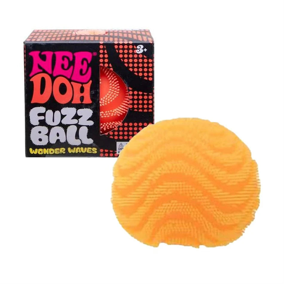 Nee Doh Fuzz Ball Wonder Waves Sensory Squeeze Toy Textured Stress Relief Fidget Ball for Adults Kids