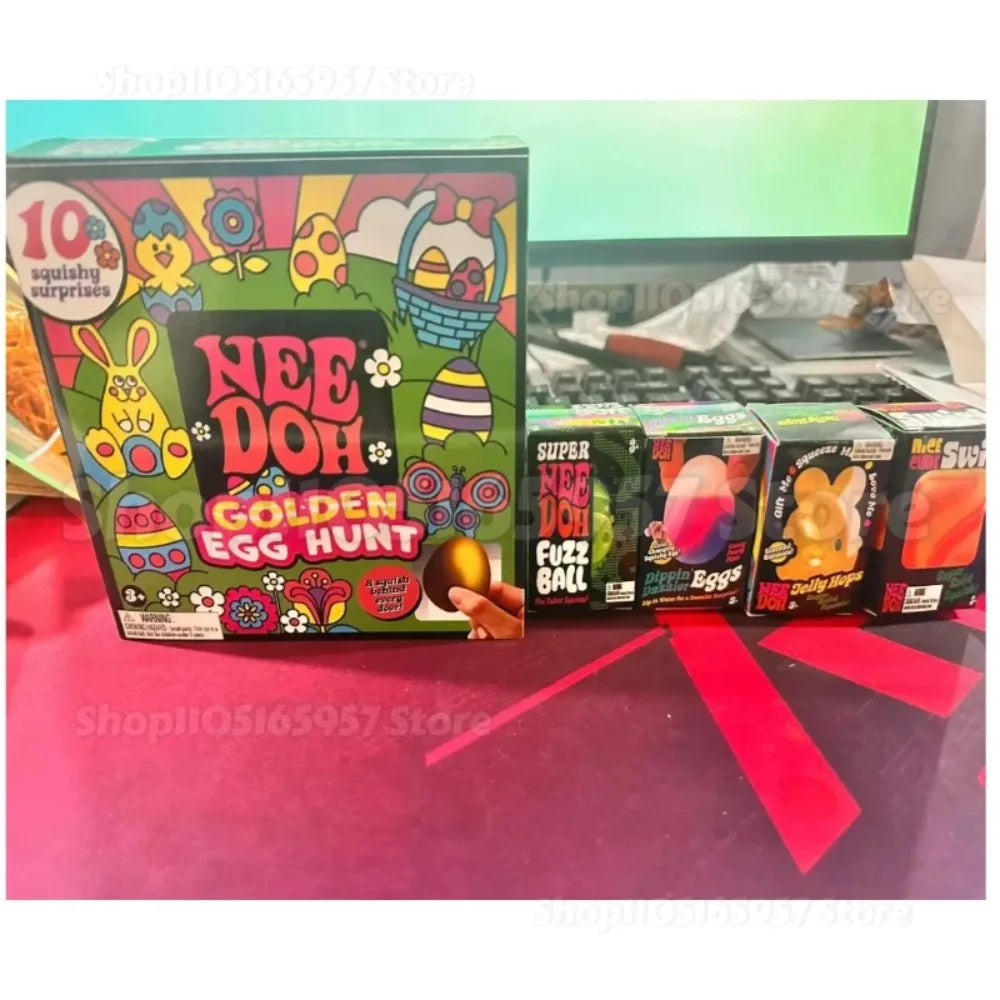 Nee-doh Golden Egg Treasure Hunt Blind Box Needoh  Fidget Toys Anti-stress Sensory Squeeze surprises Toy gifts For Kids Adults
