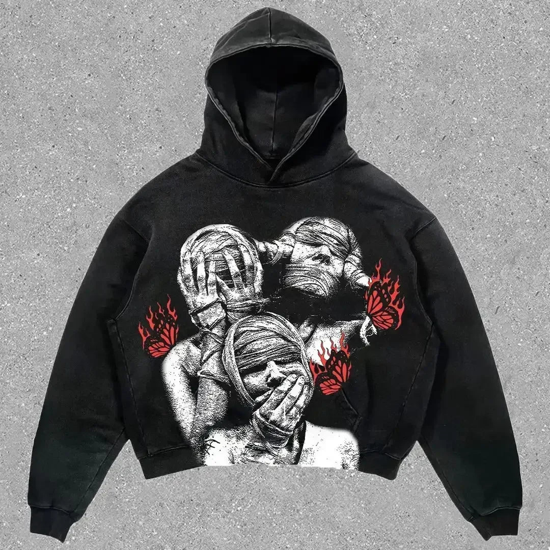 Harajuku Hoodies Women Goth Streetwear Tops Gothic Grunge Couples Sweatshirt Drolandmiller Oversized Hoodie Y2k Clothes