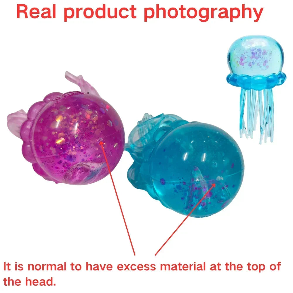 Nee Doh  Trending Jellyfish & Cube Squish Toy, Soft Jelly Squeeze Stress Relief Fidget Toy, Sensory NeeDoh for Kids & Adults