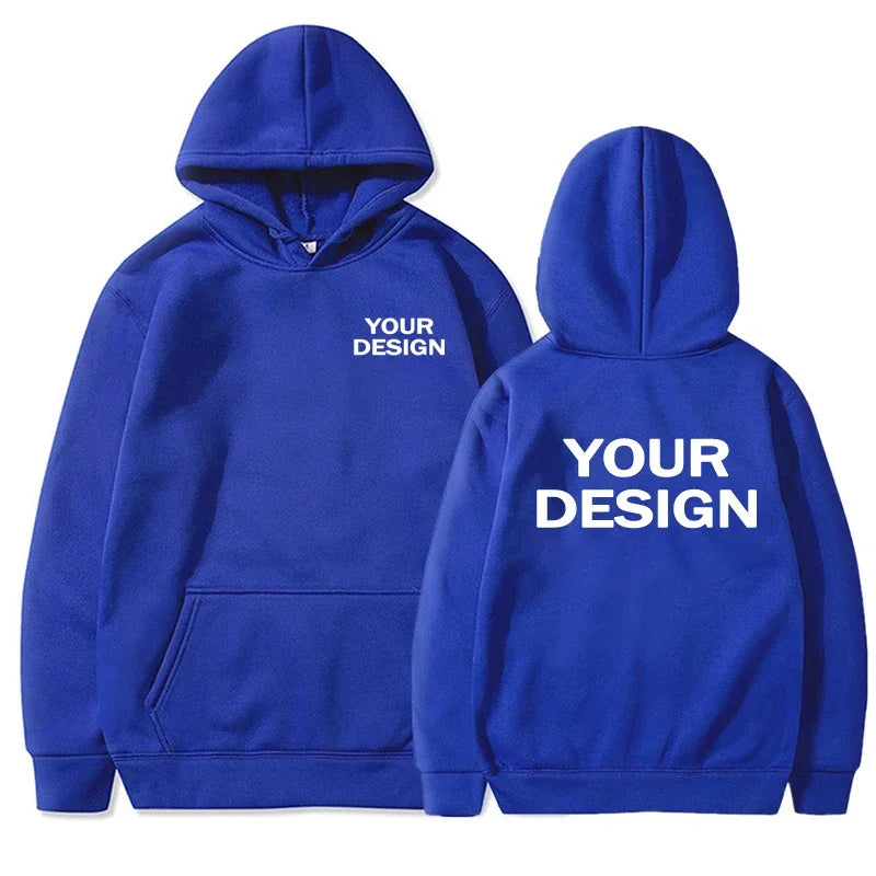 Men's Women's Hoodies Loose Casual Wear Solid Color Hoodies Long Sleeve Hooded Personality Streetwear SweatshirtsCustom Prints