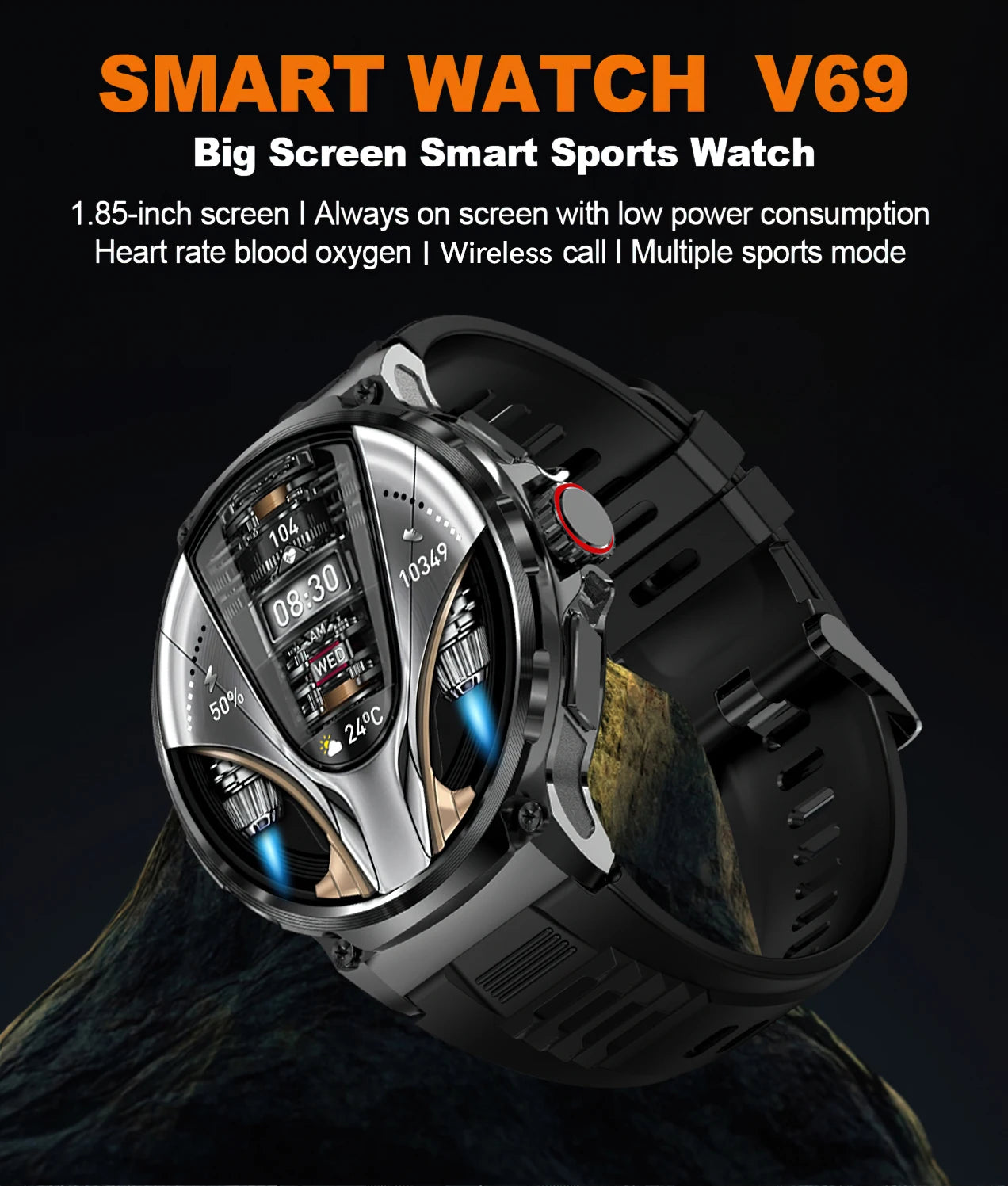 LIGE New 1.85-inch Ultra HD Smartwatch GPS Tracking HD Bluetooth call 710 Mah Large Battery 400+ Dial Smartwatch For IOS Android