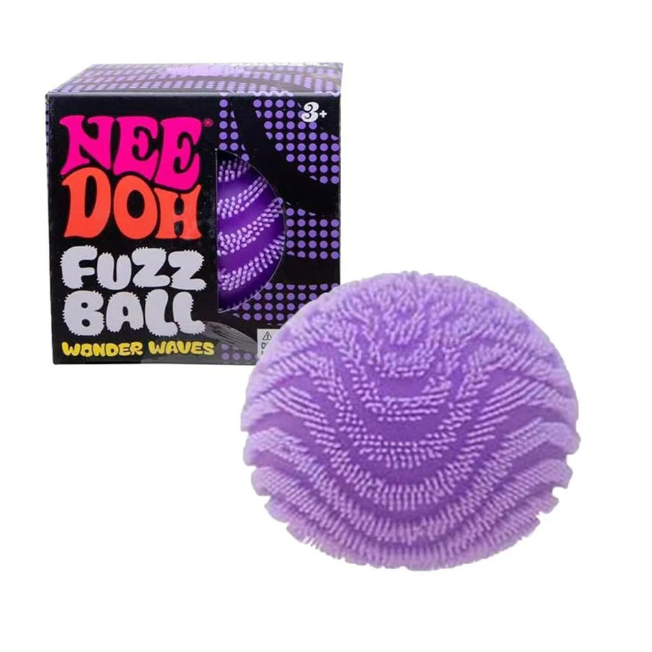 Nee Doh Fuzz Ball Wonder Waves Sensory Squeeze Toy Textured Stress Relief Fidget Ball for Adults Kids