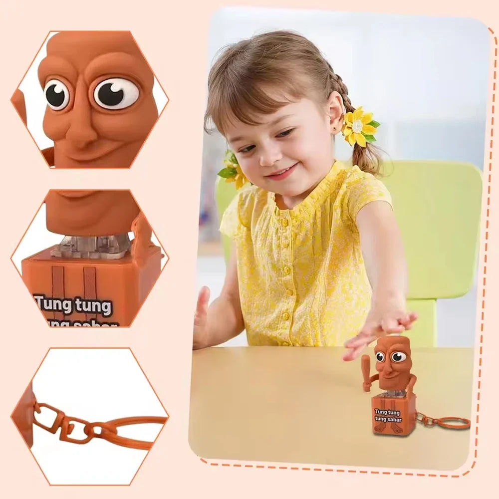 Tung Tung Tung Sahur Fidget Toys Italian Brainrot Animals Keychains Buttons with Sound and Light Stress Relief Toy Pendant