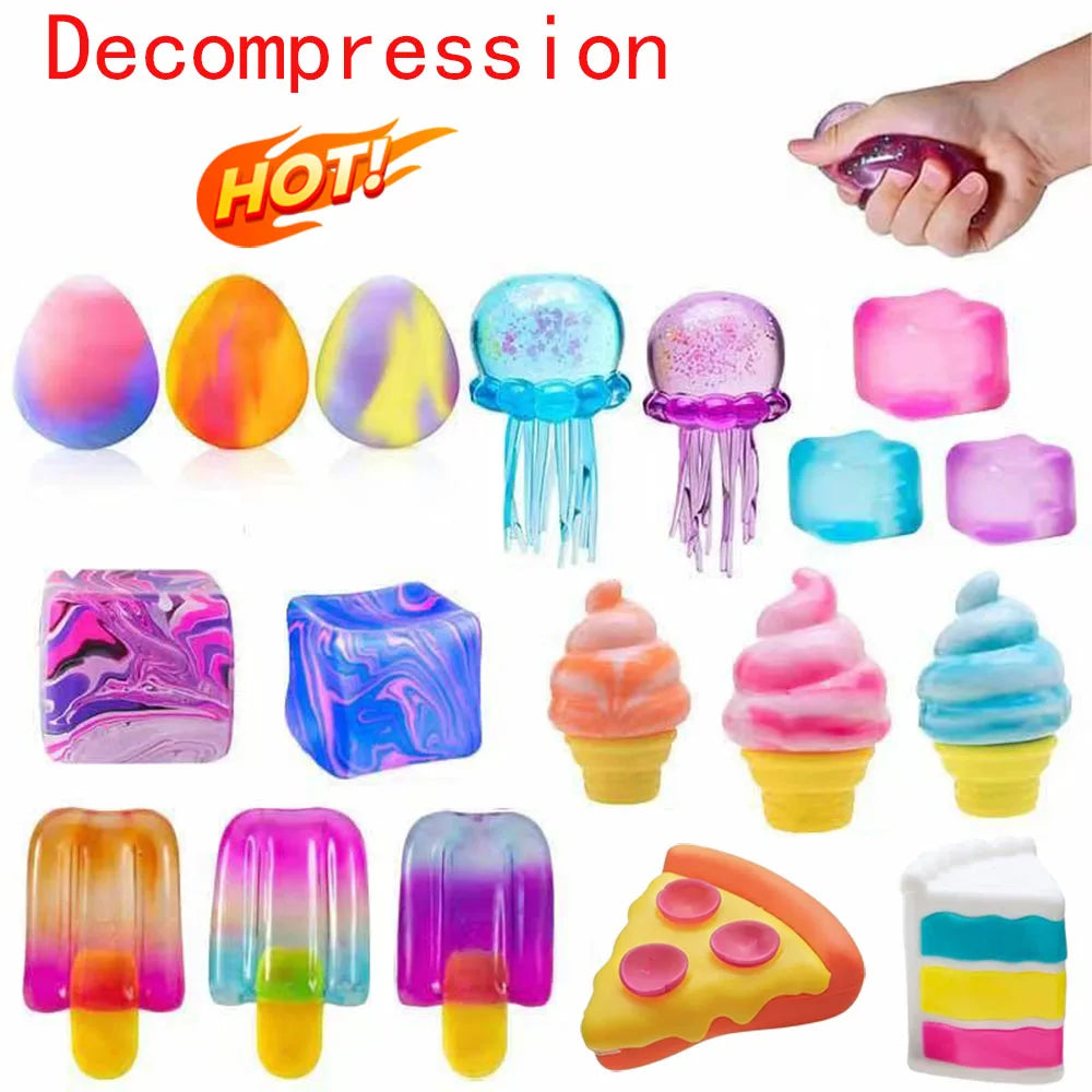 Nee-doh Nice Cream Cone Colorful Ice Cream Shaped Sensory Stress Reliever Fidget Tool for Anxiety & Focus for Adults & Kids