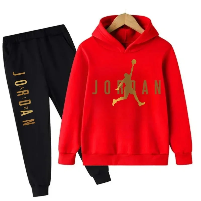 Hoodie + sweatpants set (2-piece) fashionable sports outfit