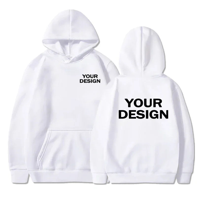 Men's Women's Hoodies Loose Casual Wear Solid Color Hoodies Long Sleeve Hooded Personality Streetwear SweatshirtsCustom Prints
