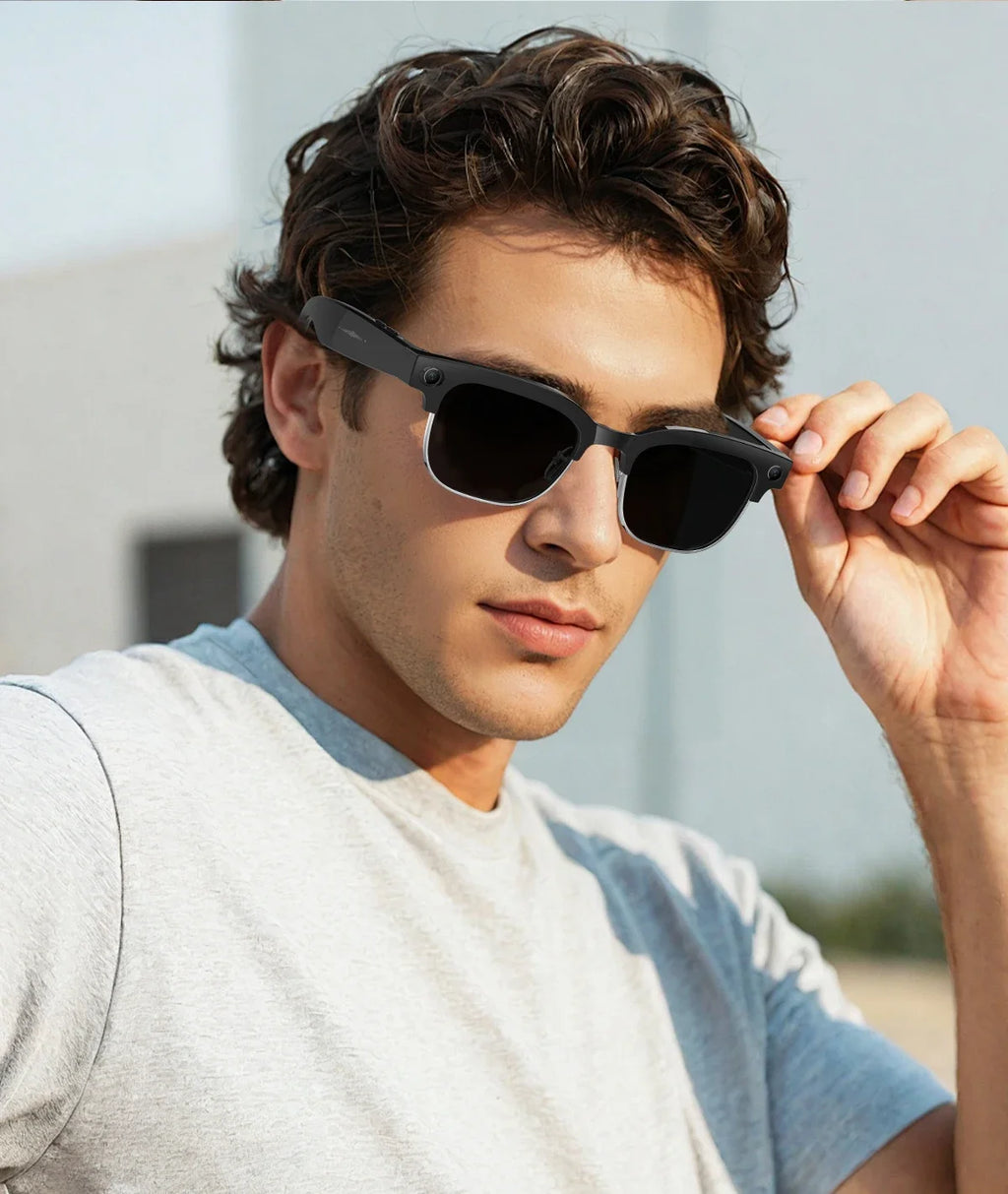 2026New AI Smart Glasses 120+Language Translation 800W Pixel Camera Video Music Player Call Business 8K Color Change Glasses Men