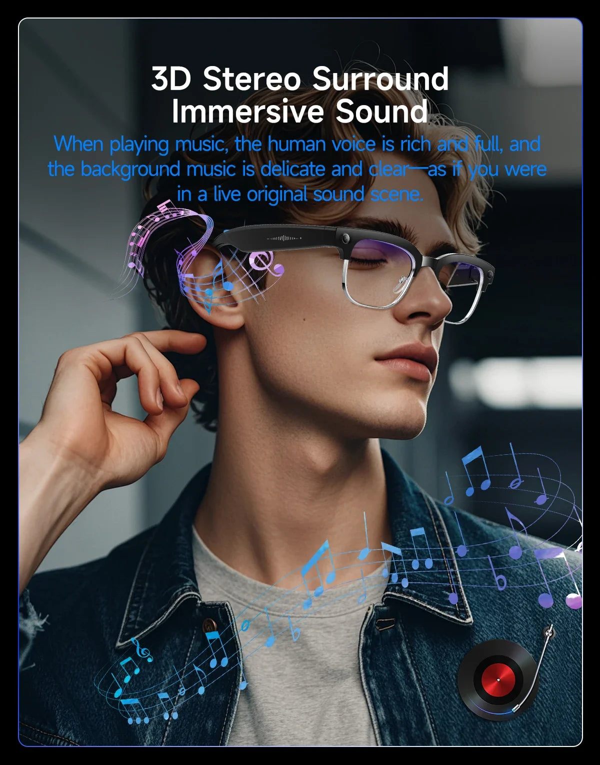 2026New AI Smart Glasses 120+Language Translation 800W Pixel Camera Video Music Player Call Business 8K Color Change Glasses Men
