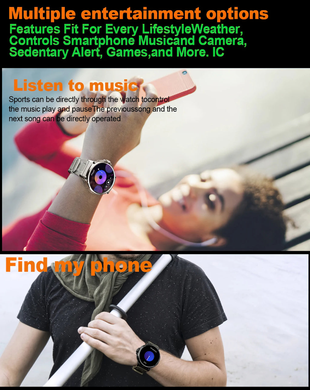 LIGE New 1.85-inch Ultra HD Smartwatch GPS Tracking HD Bluetooth call 710 Mah Large Battery 400+ Dial Smartwatch For IOS Android