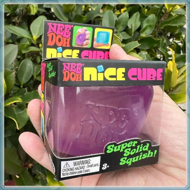 Nee Doh Nice Cube Sensory Stress Reliever Fidget Toy, Anxiety Relief & Focus Desk Toy, Squeeze Sensory Cube for Adults & Kids